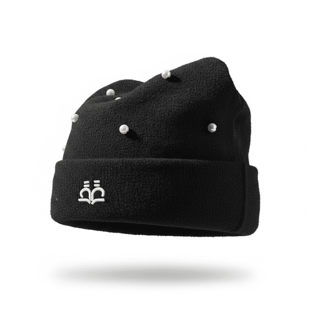Unisex Beanie Hat Faux Pearls